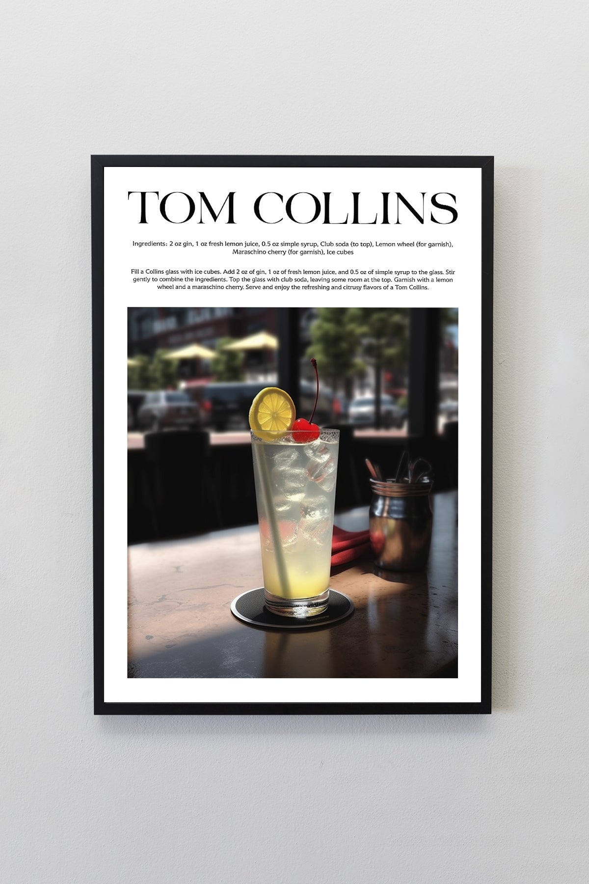Tom Collins Tasarımlı Kokteyl Koleksiyonu Çerçeveli Tablo