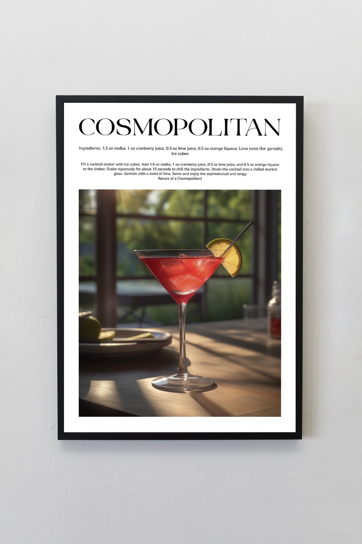 Cosmopolitan Tasarımlı Kokteyl Koleksiyonu Çerçeveli Tablo