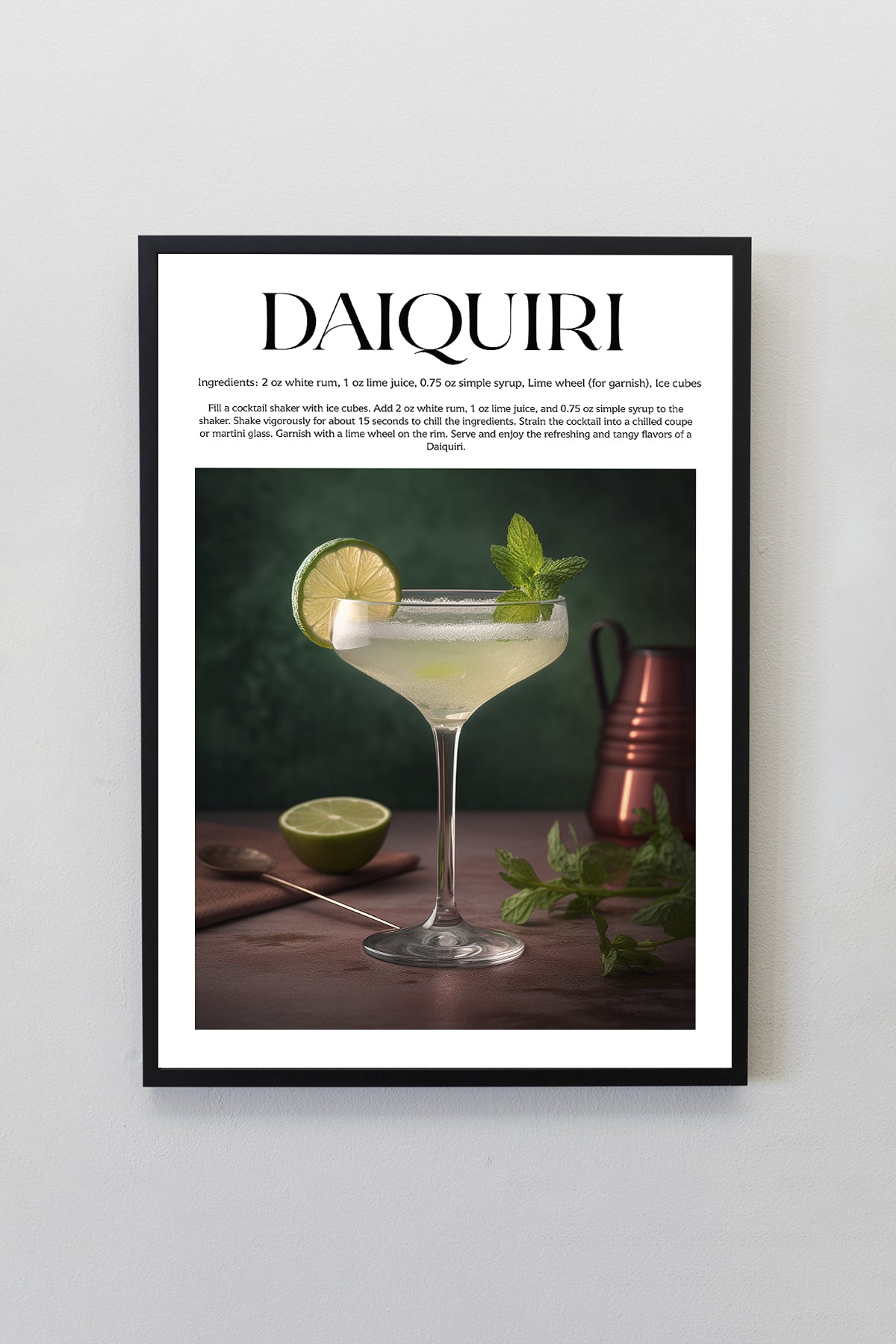 Daiquiri Tasarımlı Kokteyl Koleksiyonu Çerçeveli Tablo