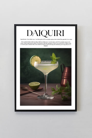 Daiquiri Tasarımlı Kokteyl Koleksiyonu Çerçeveli Tablo