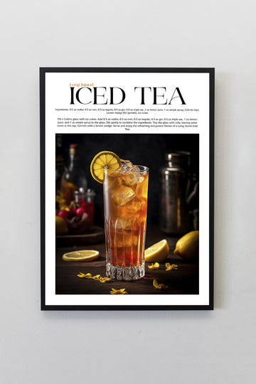 Long Island Iced Tea Tasarımlı Kokteyl Koleksiyonu Çerçeveli Tablo