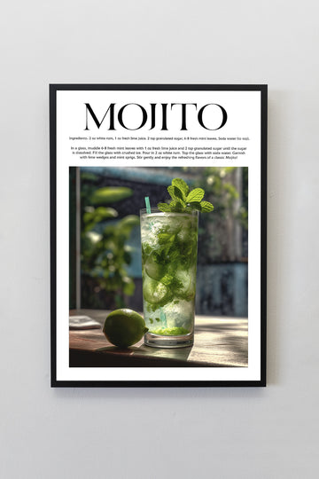 Mojito Tasarımlı Kokteyl Koleksiyonu Çerçeveli Tablo