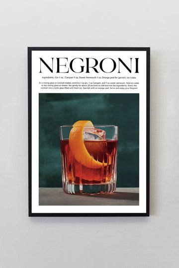 Negroni Tasarımlı Kokteyl Koleksiyonu Çerçeveli Tablo
