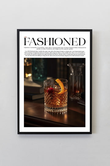 Old Fashioned Tasarımlı Kokteyl Koleksiyonu Çerçeveli Tablo