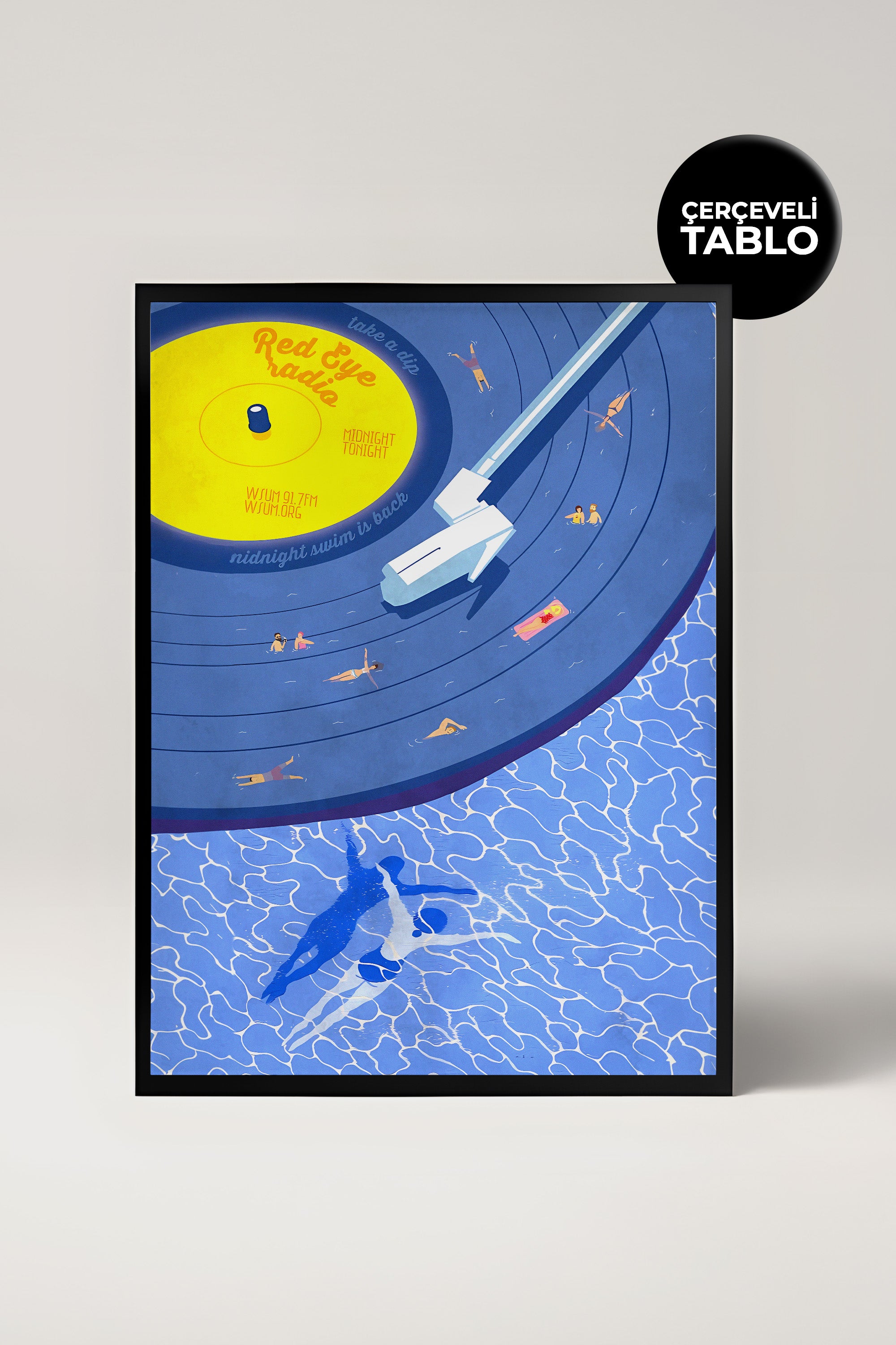 Swimming Lp No:2 Sanatsal Çerçeveli Tasarım Tablo Dolce Vita Koleksiyonu