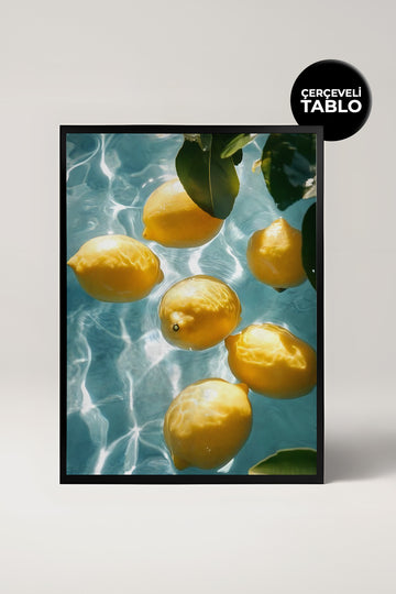Lemons No:25 Bar Köşesi,Mutfak, Salon Çerçeveli Tasarım Tablo Dolce Vita Koleksiyonu