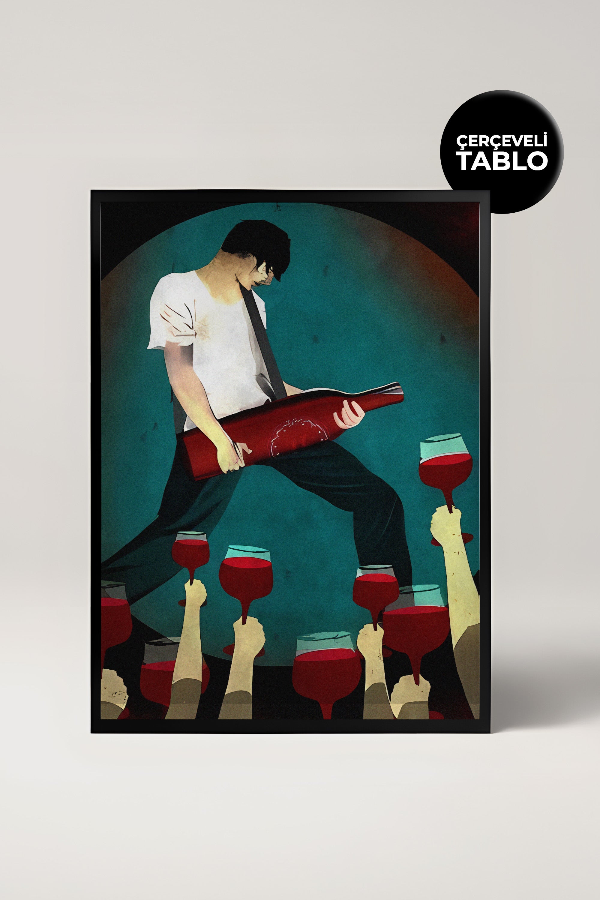 Wine Rock No:28 Bar Köşesi,Mutfak, Salon Çerçeveli Tasarım Tablo Dolce Vita Koleksiyonu