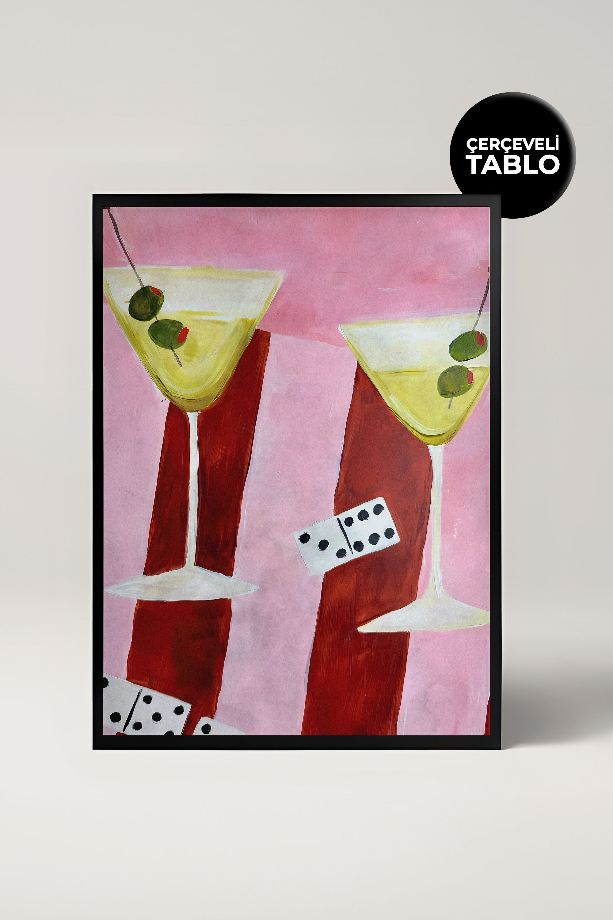Martini Dice No:29 Bar Köşesi,Mutfak, Salon Çerçeveli Tasarım Tablo Dolce Vita Koleksiyonu