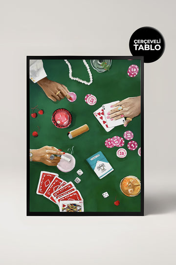 Poker No:4 Sanatsal Çerçeveli Tasarım Tablo Dolce Vita Koleksiyonu