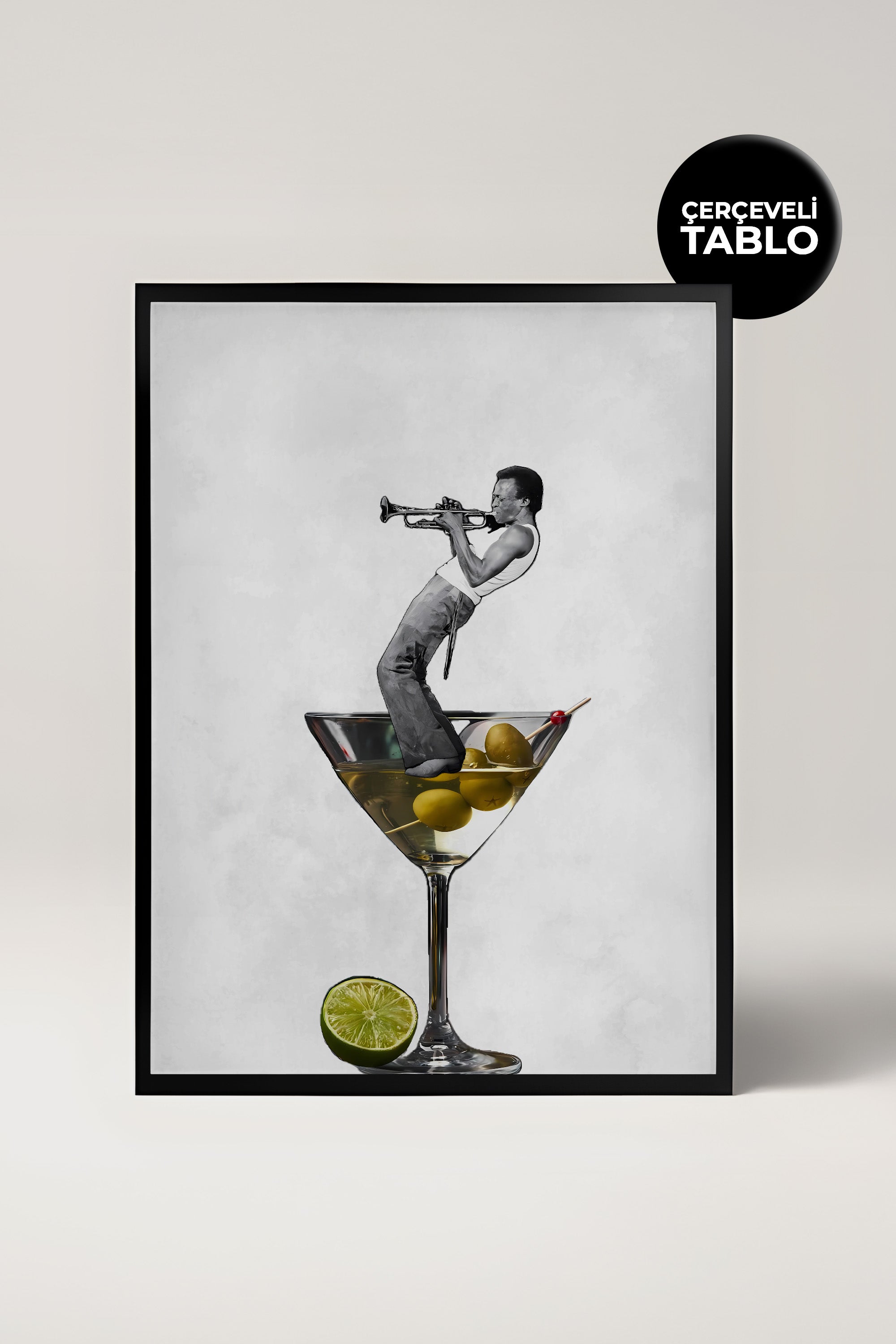 Jazz Martini No:7 Bar Köşesi,Mutfak, Salon Çerçeveli Tasarım Tablo Dolce Vita Koleksiyonu