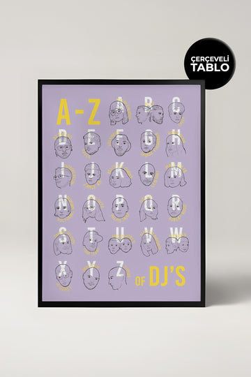 A-Z of DJ's Pop Culture Tasarımlı Çerçeveli Tablo