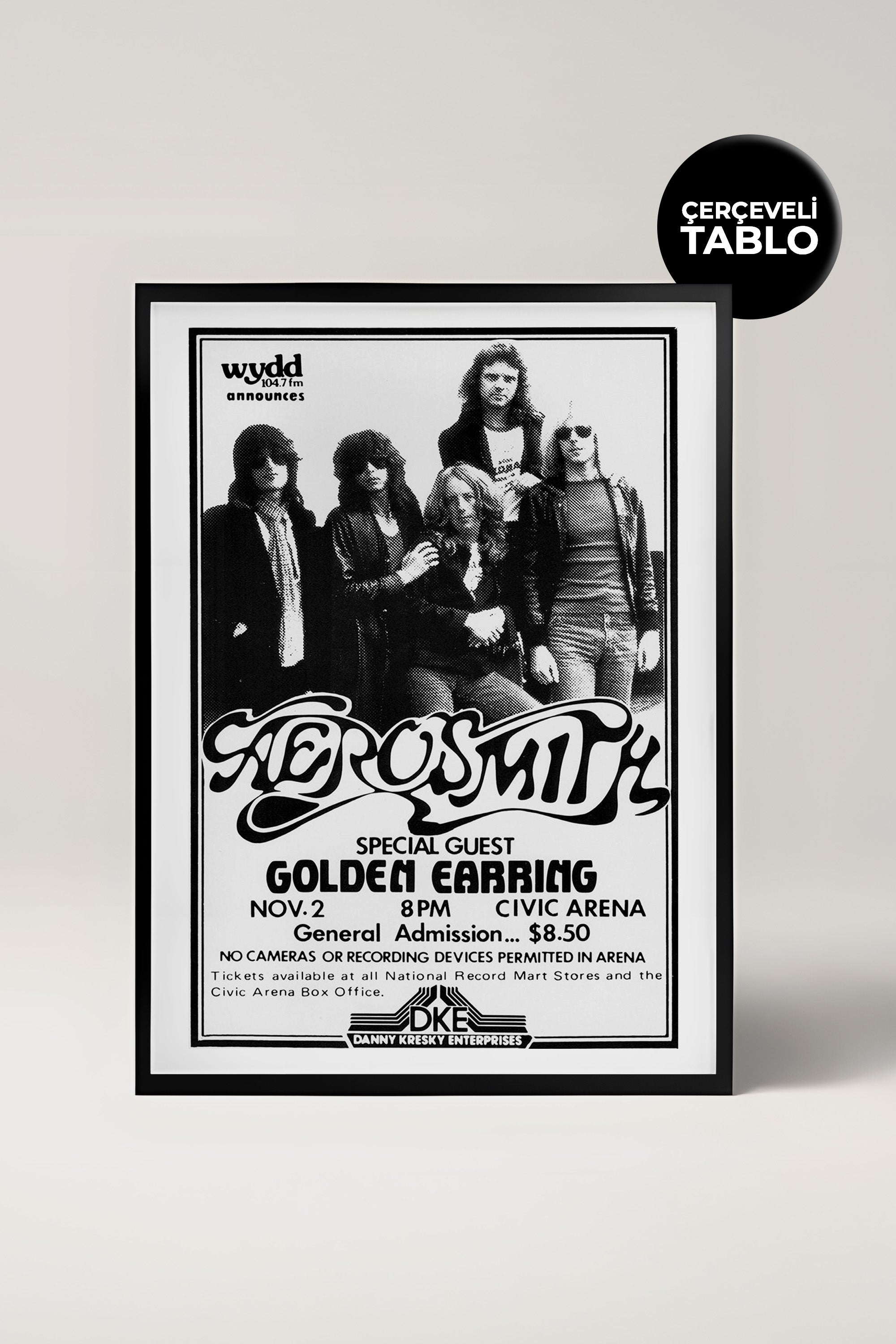Aerosmith Konser Tasarımlı Retro Çerçeveli Tasarım Tablo No:2