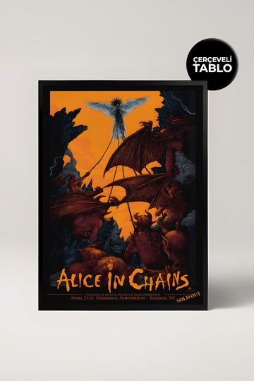 Alice In Chains Konser Tasarımlı Retro Çerçeveli Tasarım Tablo No:2