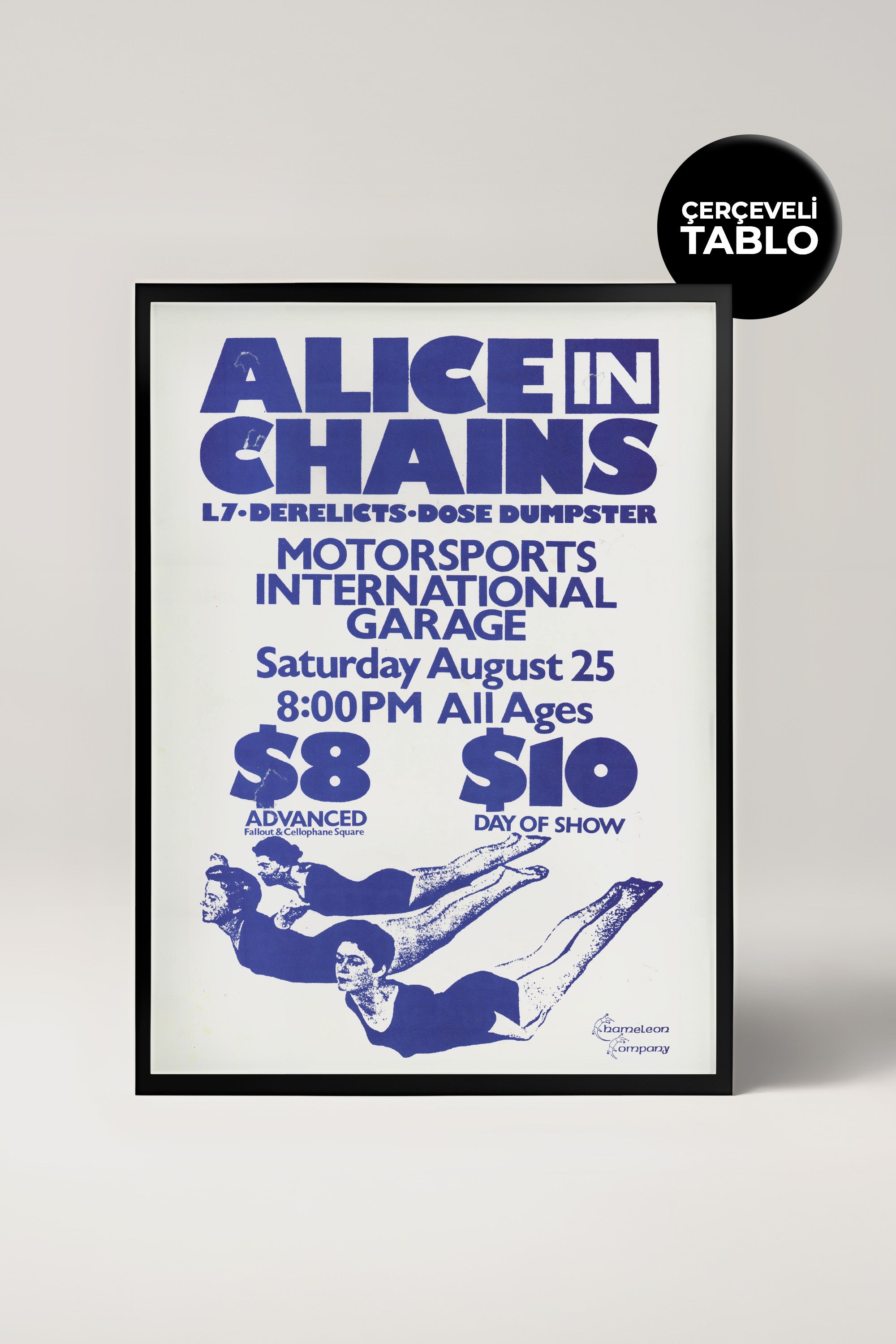 Alice In Chains Konser Tasarımlı Retro Çerçeveli Tasarım Tablo No:3