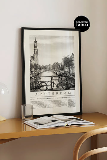 Amsterdam Hollanda Dünya Şehirleri Koleksiyonu Çerçeveli Tablo