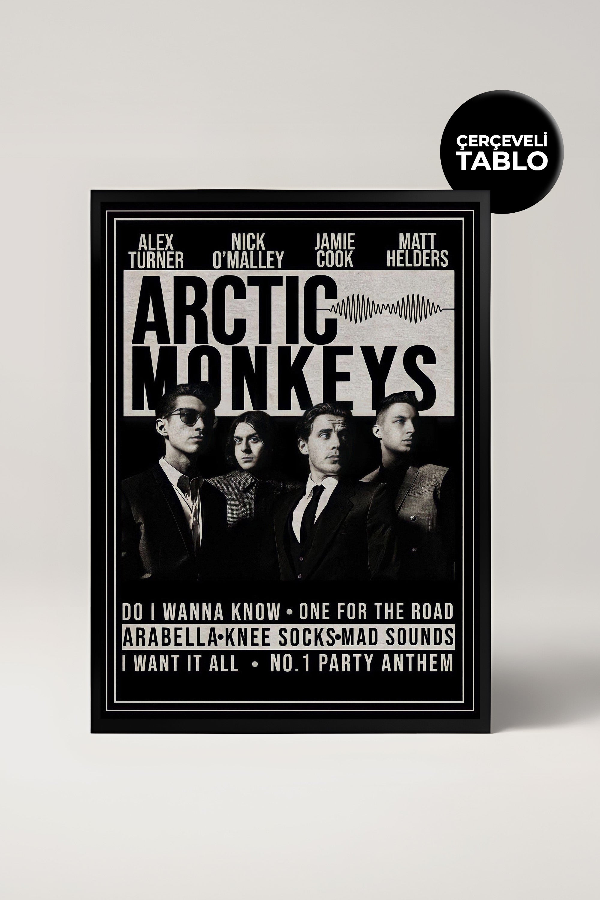 Arctic Monkeys Konser Tasarımlı Retro Çerçeveli Tasarım Tablo No:2