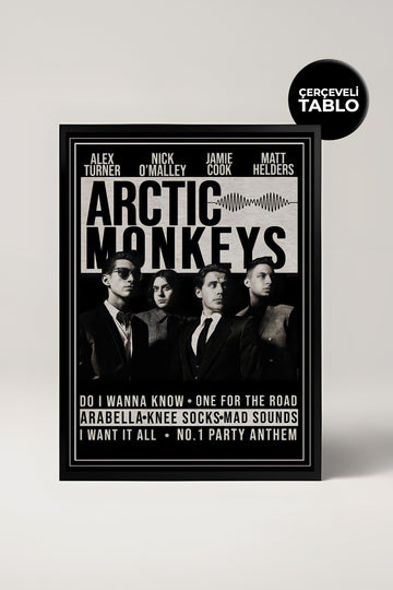 Arctic Monkeys Konser Tasarımlı Retro Çerçeveli Tasarım Tablo No:2