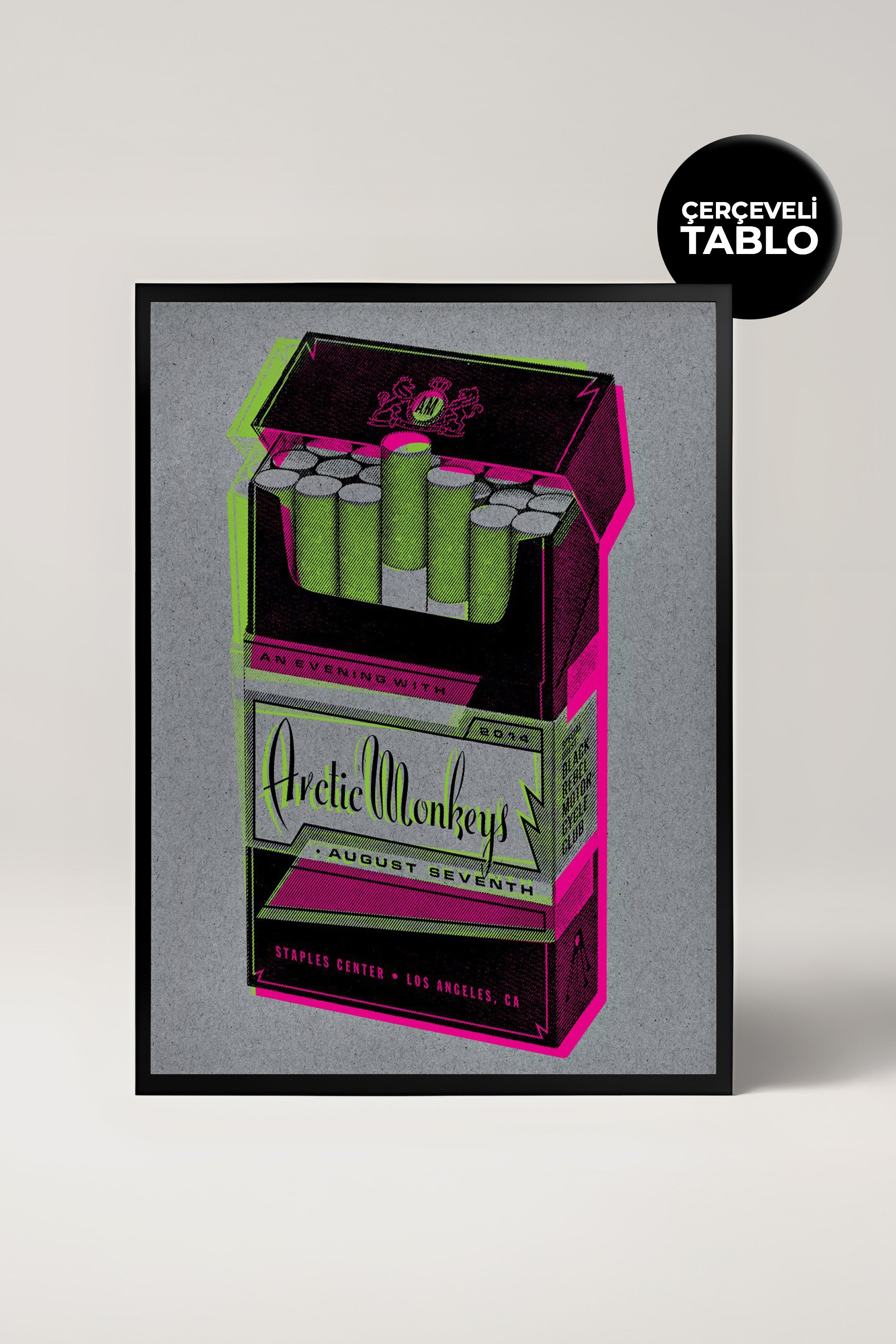 Arctic Monkeys Konser Tasarımlı Retro Çerçeveli Tasarım Tablo No:3