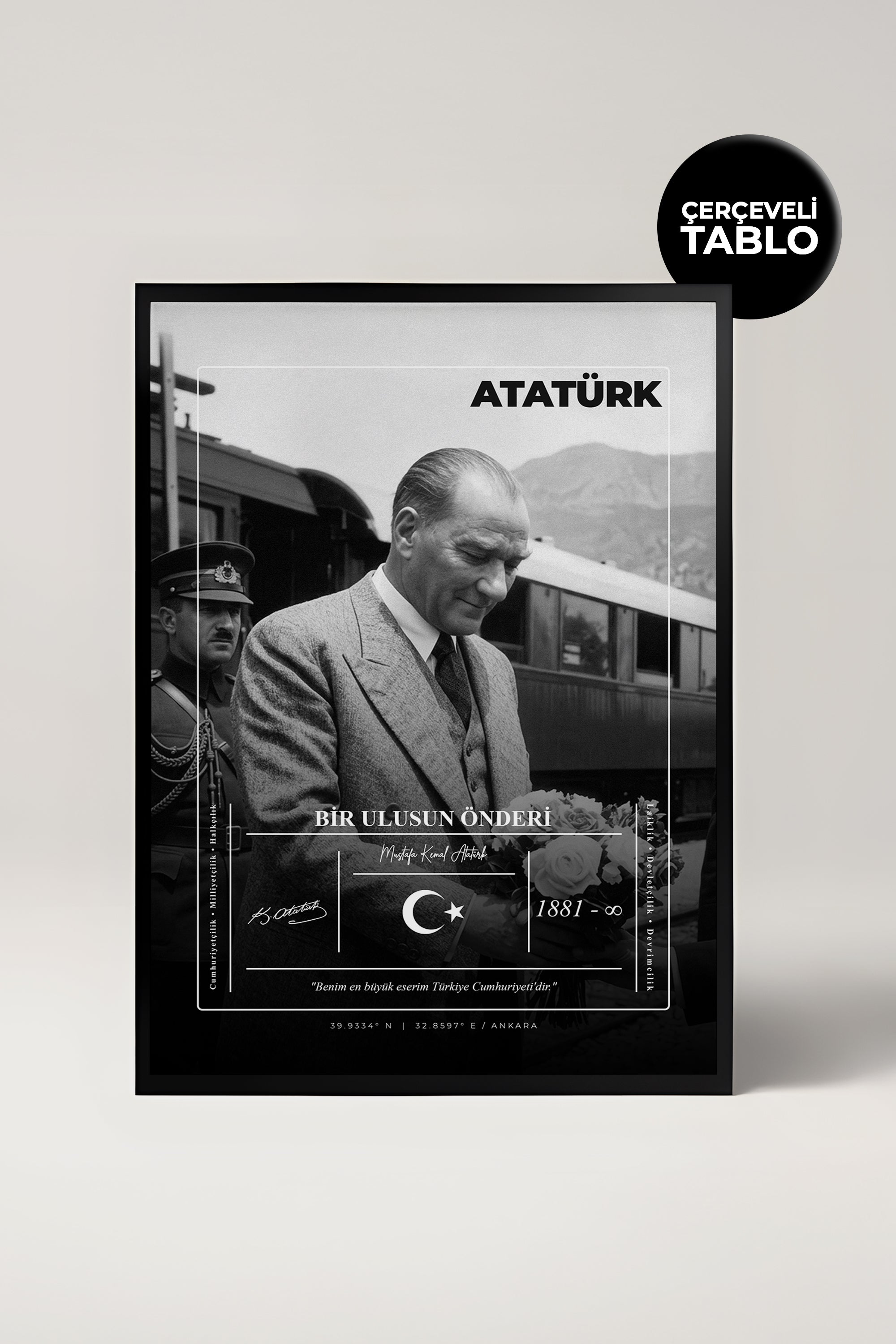 Atatürk No:5 Tasarımlı Çerçeveli Tablo