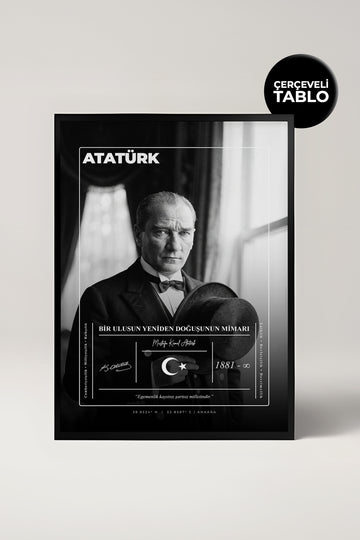 Atatürk No:6 Tasarımlı Çerçeveli Tablo