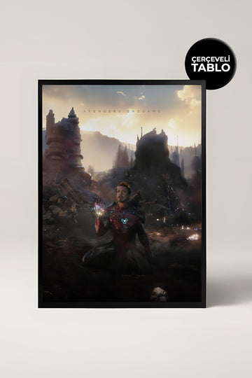 Avengers Endgame Tasarımlı Çerçeveli Minimal Film Tablo