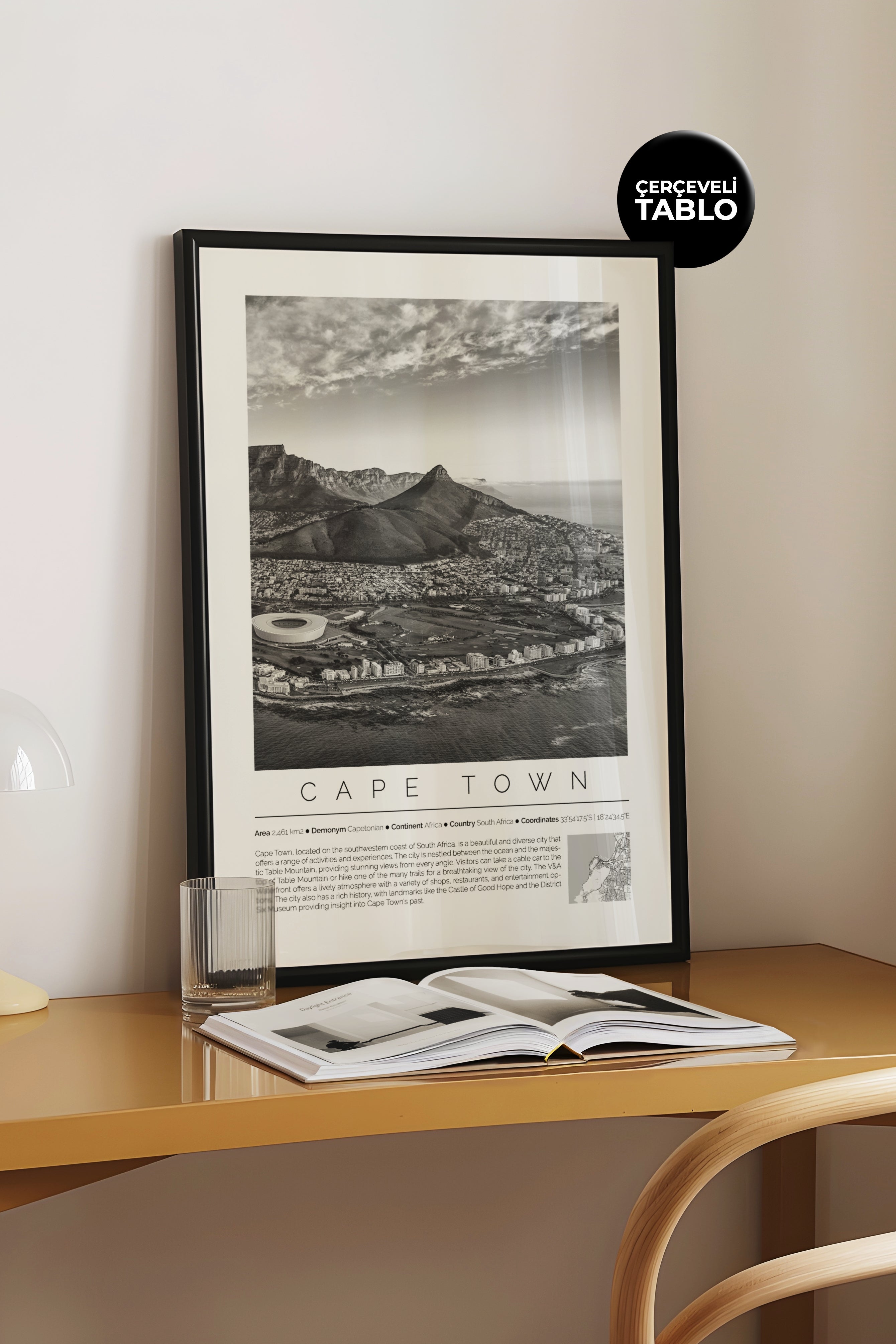 Cape Town Güney Afrika Dünya Şehirleri Koleksiyonu Çerçeveli Tablo