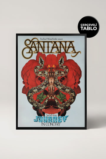 Carlos Santana Konser Tasarımlı Retro Çerçeveli Tasarım Tablo