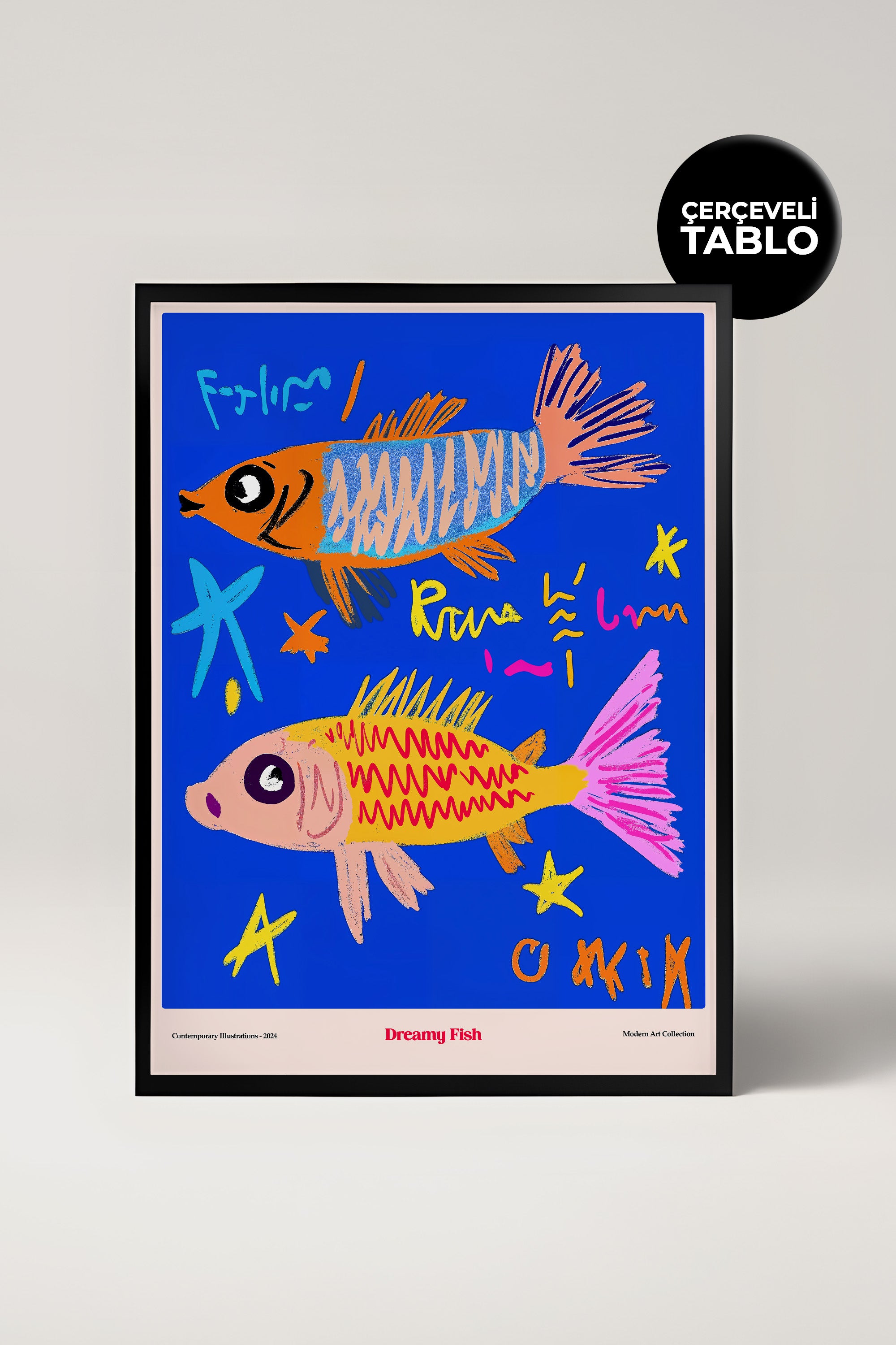 Dreamy Fish Çerçeveli Tasarım Tablo Dolce Vita Koleksiyonu