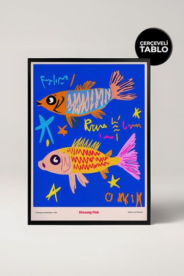Dreamy Fish Çerçeveli Tasarım Tablo Dolce Vita Koleksiyonu
