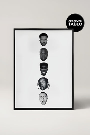 Floating Heads Pop Culture Tasarımlı Çerçeveli Tablo