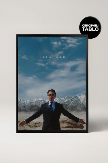 Iron Man Tasarımlı Çerçeveli Minimal Film Tablo