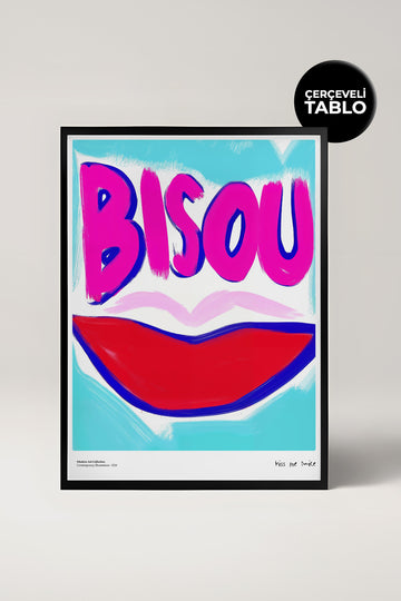 Kiss Me Twice Bisou Çerçeveli Tasarım Tablo Dolce Vita Koleksiyonu