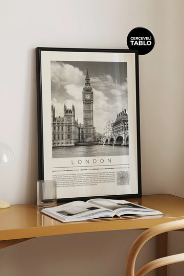 Londra İngiltere Dünya Şehirleri Koleksiyonu Çerçeveli Tablo