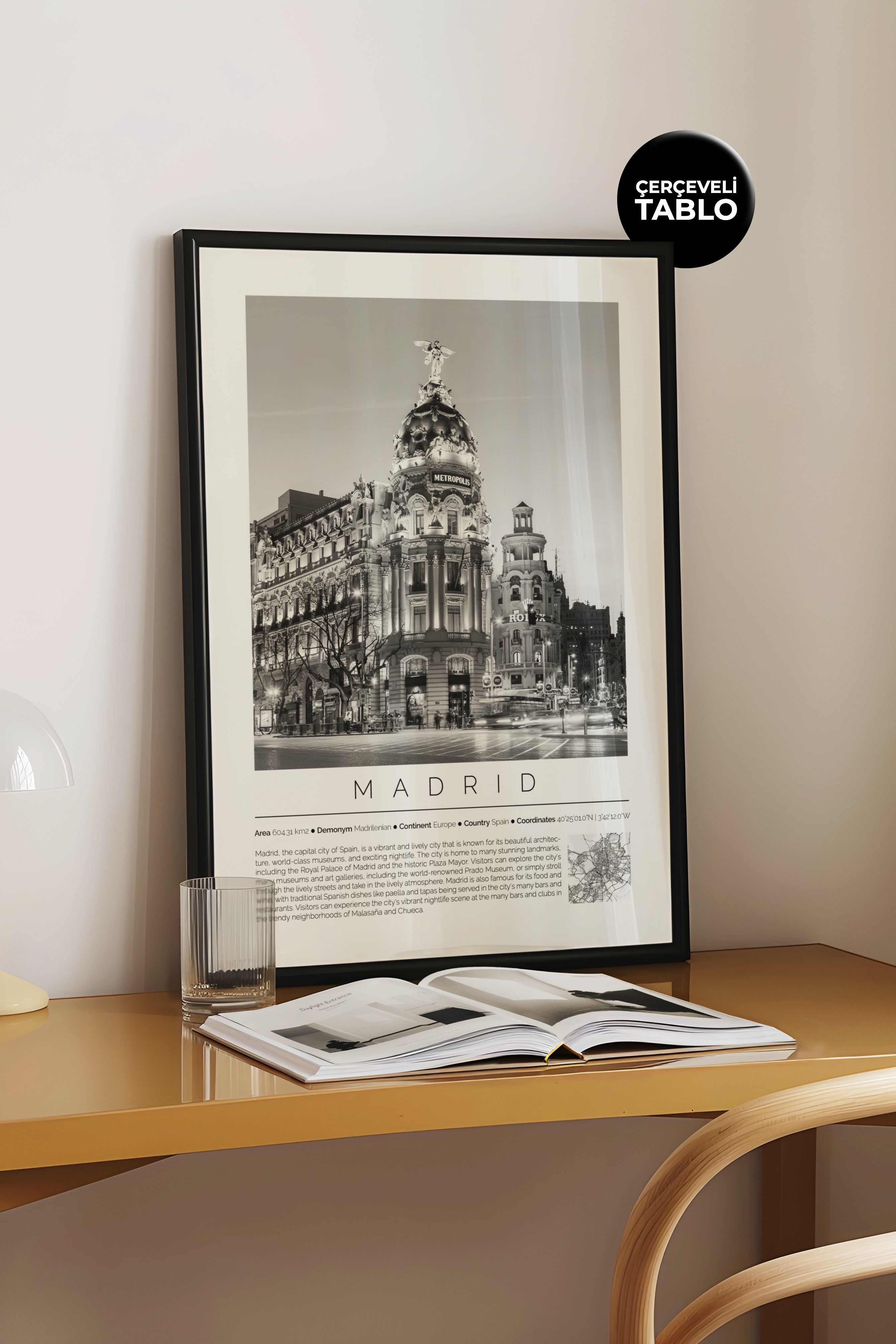 Madrid İspanya Dünya Şehirleri Koleksiyonu Çerçeveli Tablo