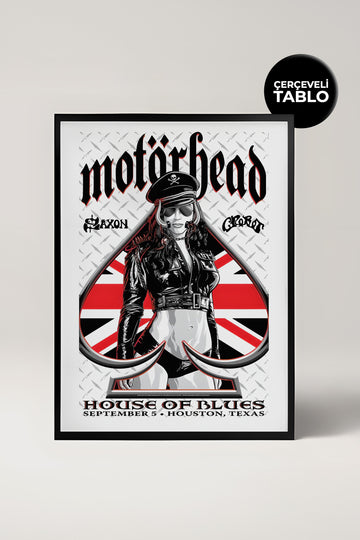Motörhead Konser Tasarımlı Retro Çerçeveli Tasarım Tablo