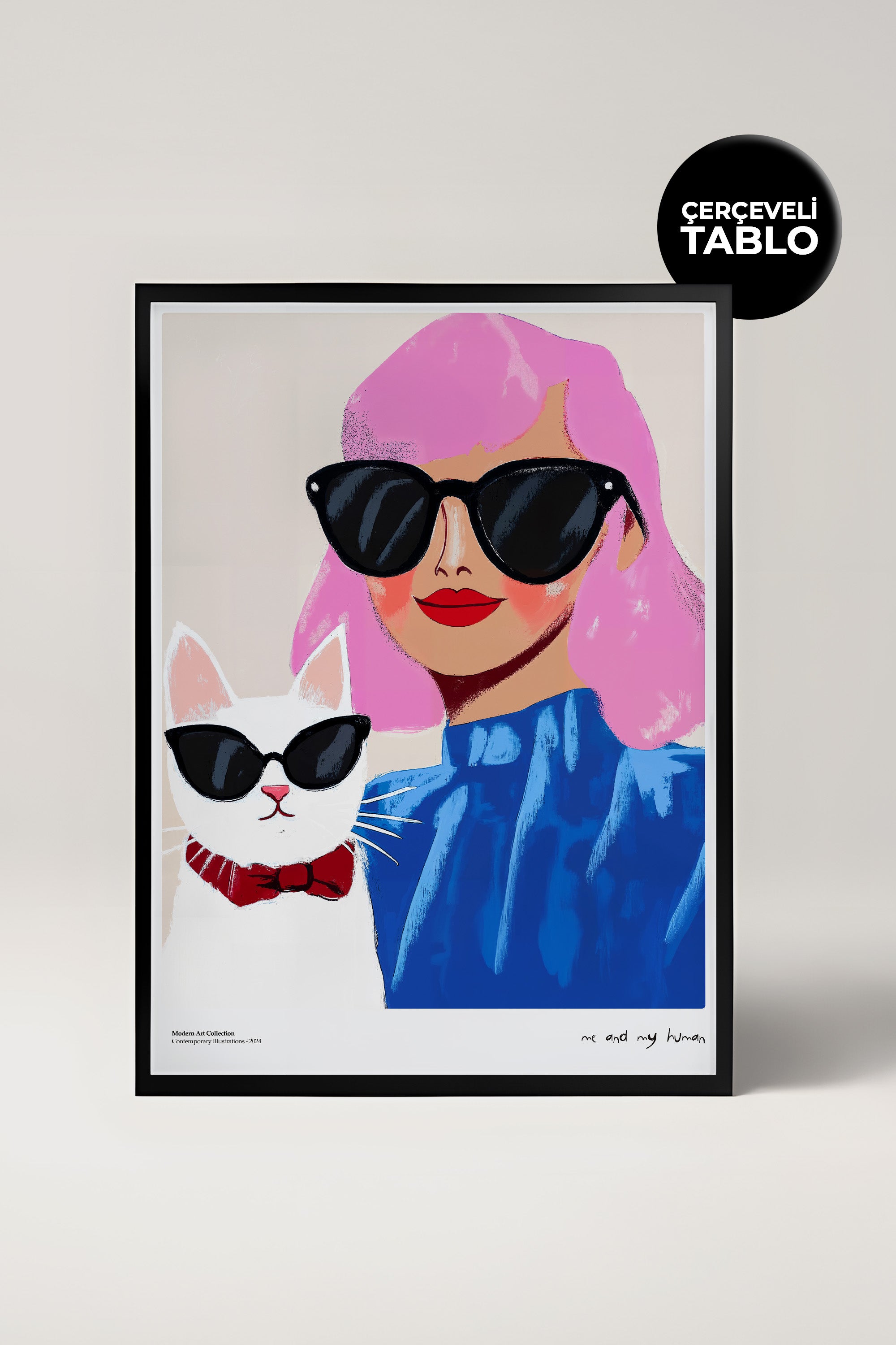 Me and My Human Çerçeveli Tasarım Tablo Dolce Vita Koleksiyonu