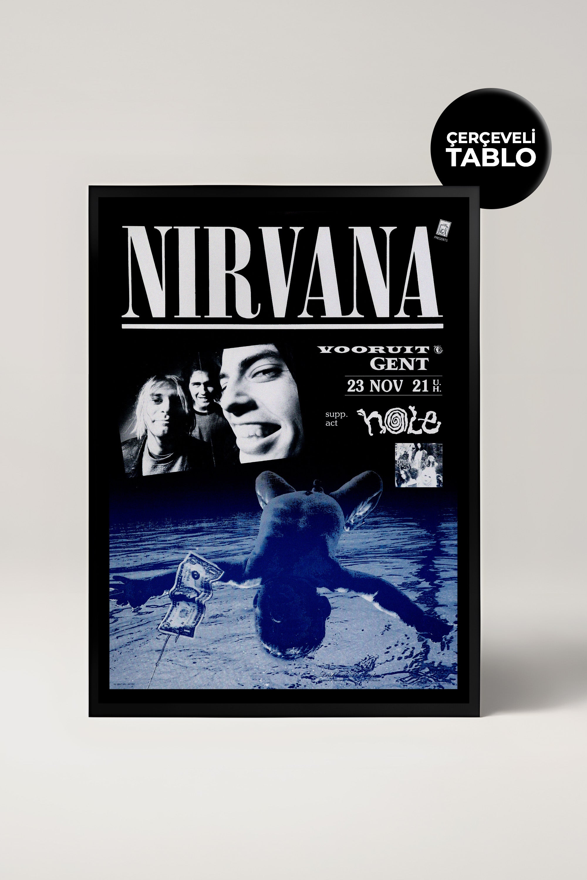 Nirvana Konser Tasarımlı Retro Çerçeveli Tasarım Tablo No:1