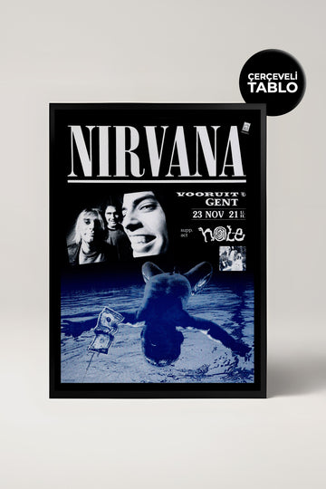 Nirvana Konser Tasarımlı Retro Çerçeveli Tasarım Tablo No:1