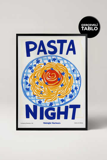 Pasta Night Çerçeveli Tasarım Tablo Dolce Vita Koleksiyonu
