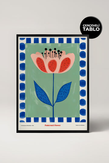 Patterned Flower Çerçeveli Tasarım Tablo Dolce Vita Koleksiyonu