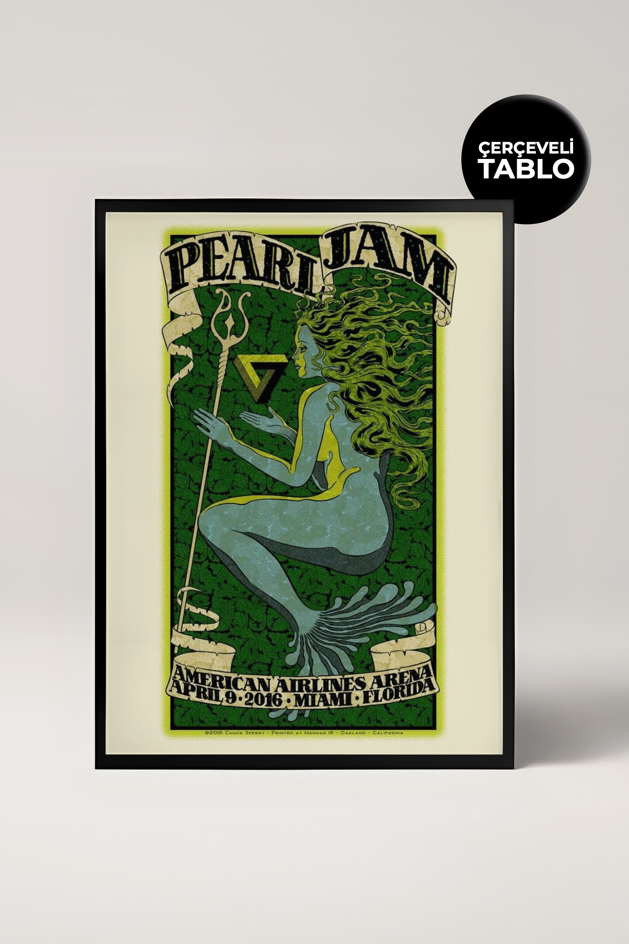 Pearl Jam Konser Tasarımlı Retro Çerçeveli Tasarım Tablo No:1