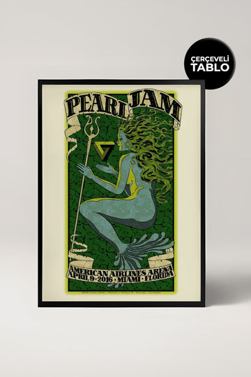 Pearl Jam Konser Tasarımlı Retro Çerçeveli Tasarım Tablo No:1