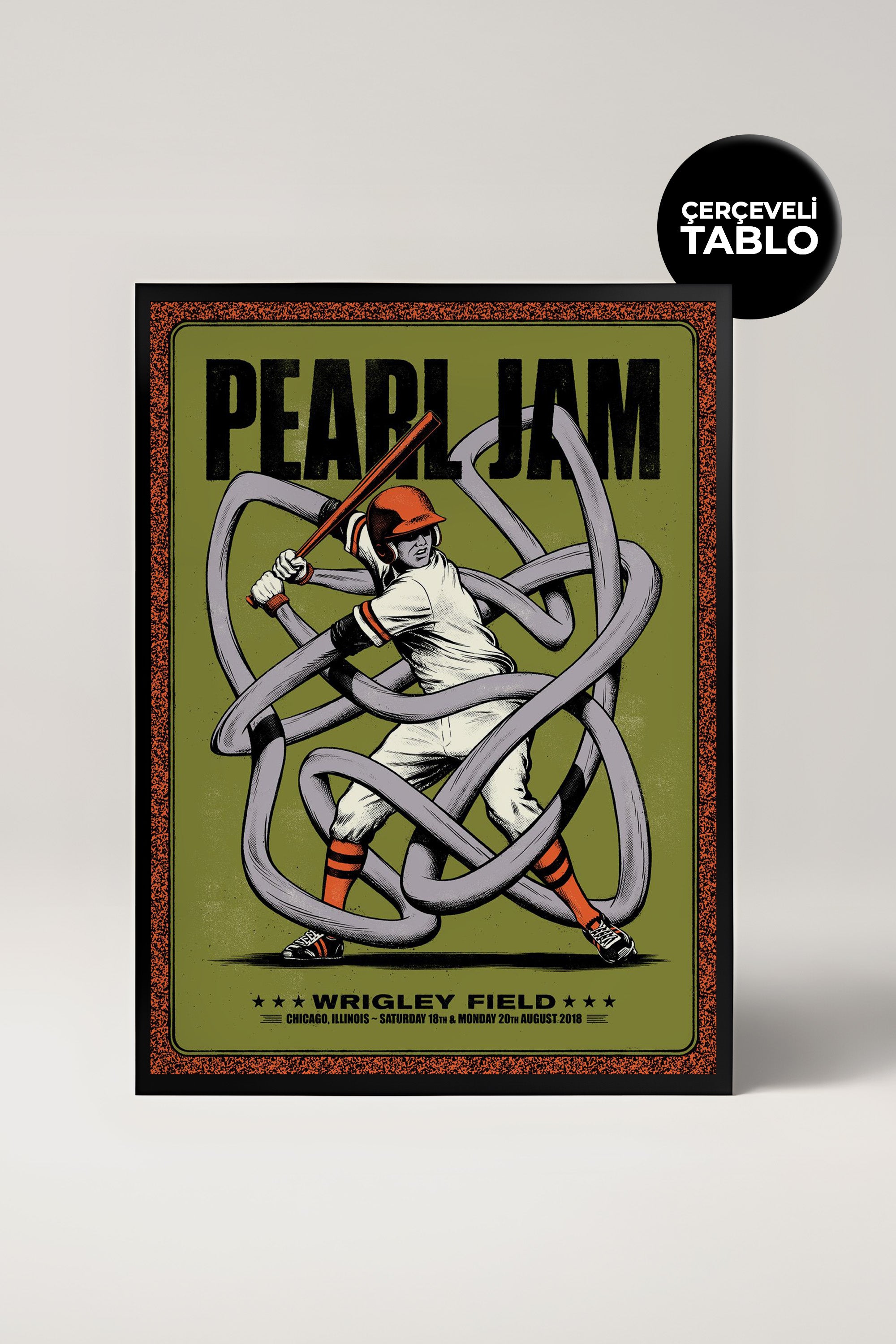 Pearl Jam Konser Tasarımlı Retro Çerçeveli Tasarım Tablo No:2