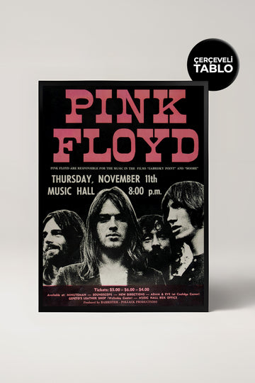 Pink Floyd Konser Tasarımlı Retro Çerçeveli Tasarım Tablo No:1