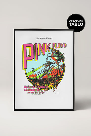 Pink Floyd Konser Tasarımlı Retro Çerçeveli Tasarım Tablo No:2