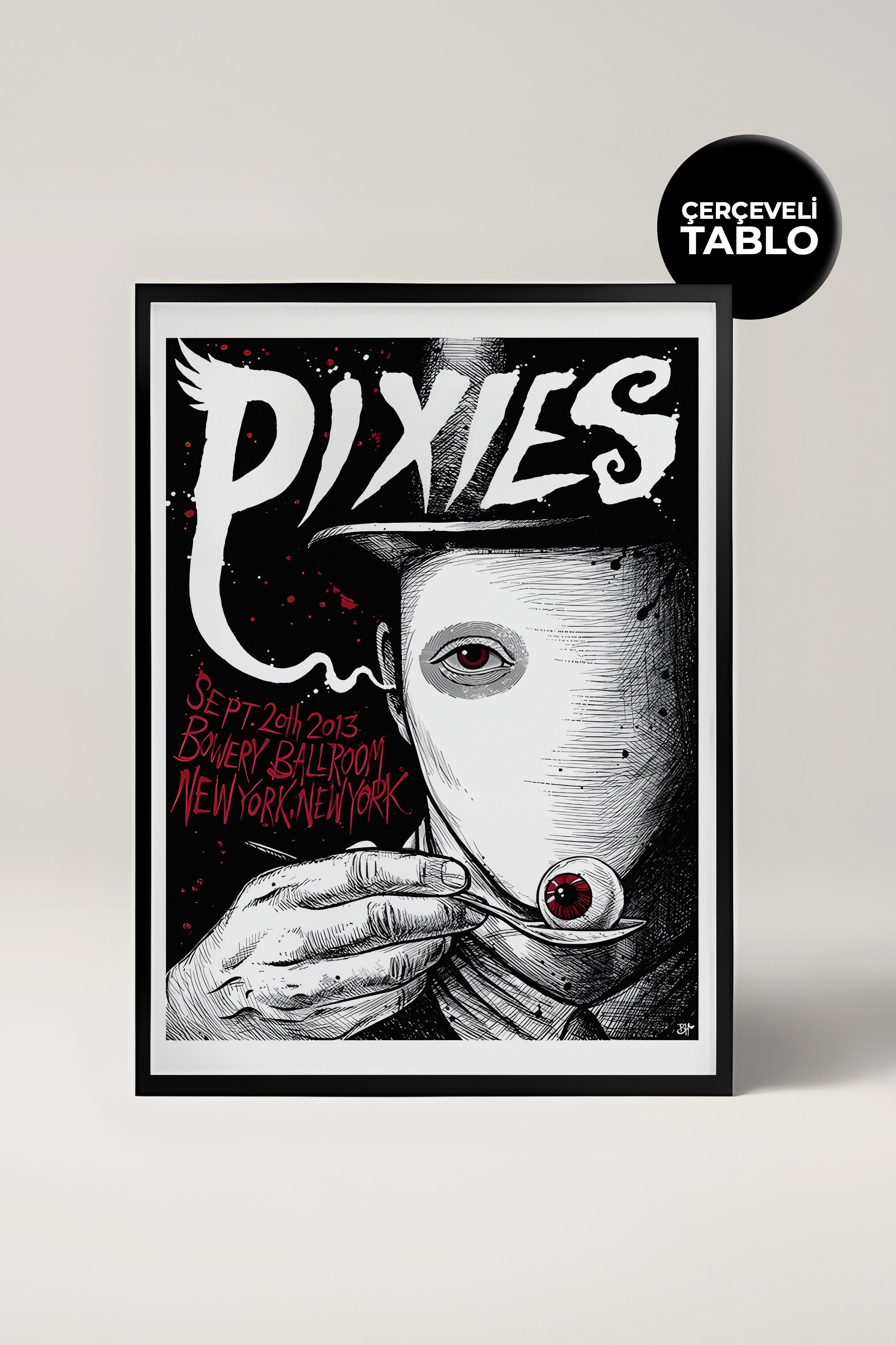 Pixies Konser Tasarımlı Retro Çerçeveli Tasarım Tablo No:1