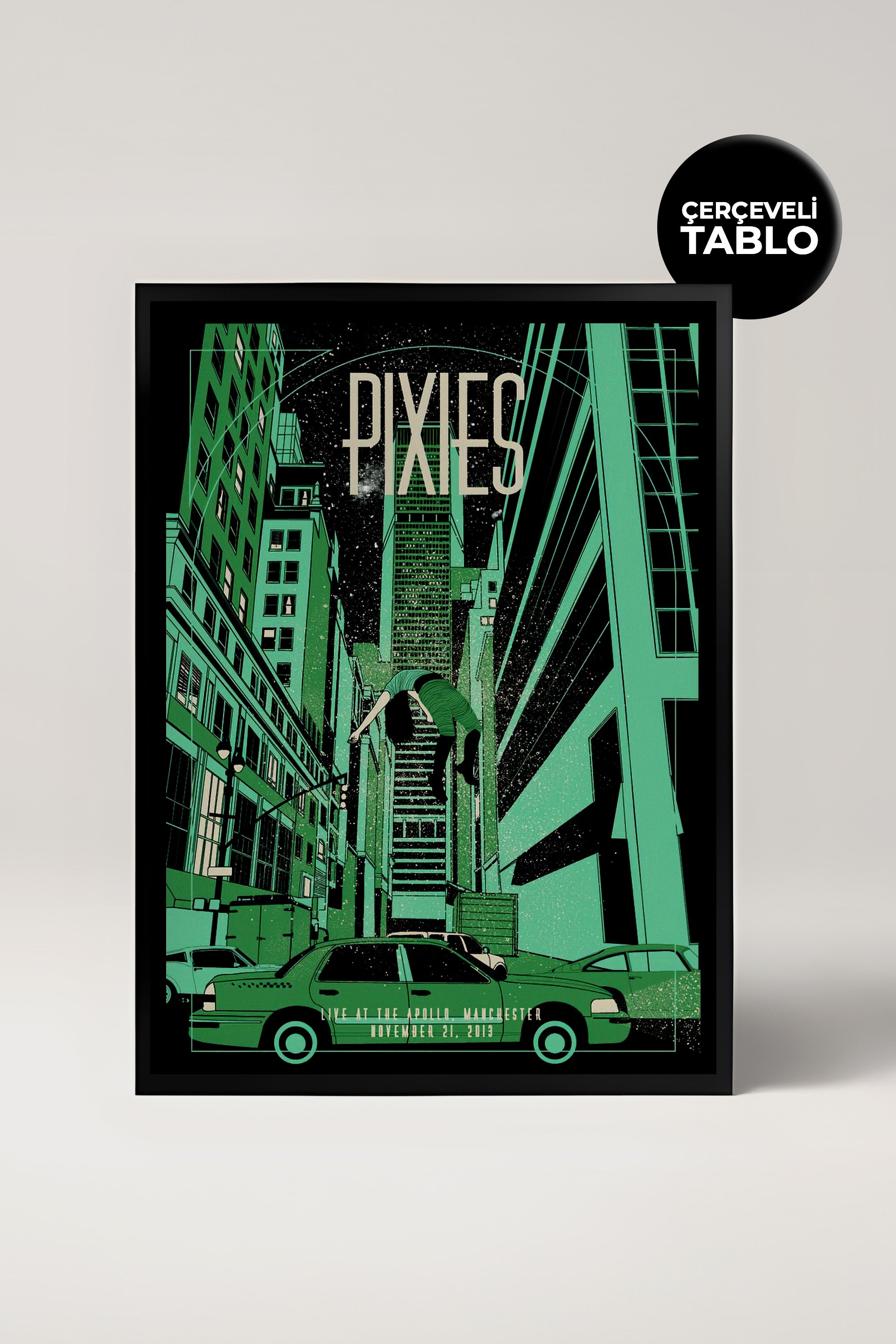 Pixies Konser Tasarımlı Retro Çerçeveli Tasarım Tablo No:2