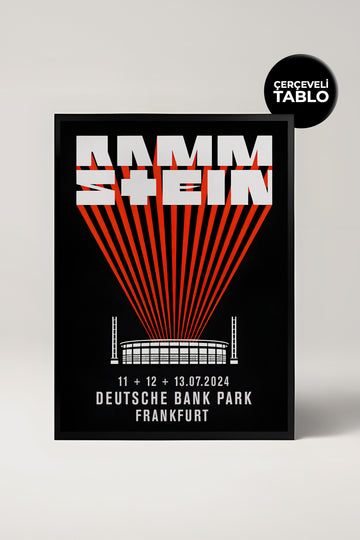 Rammstein Konser Tasarımlı Retro Çerçeveli Tasarım Tablo
