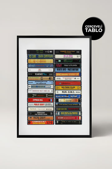 Rap / Hiphop Cassette Tapes Pop Culture Tasarımlı Çerçeveli Tablo