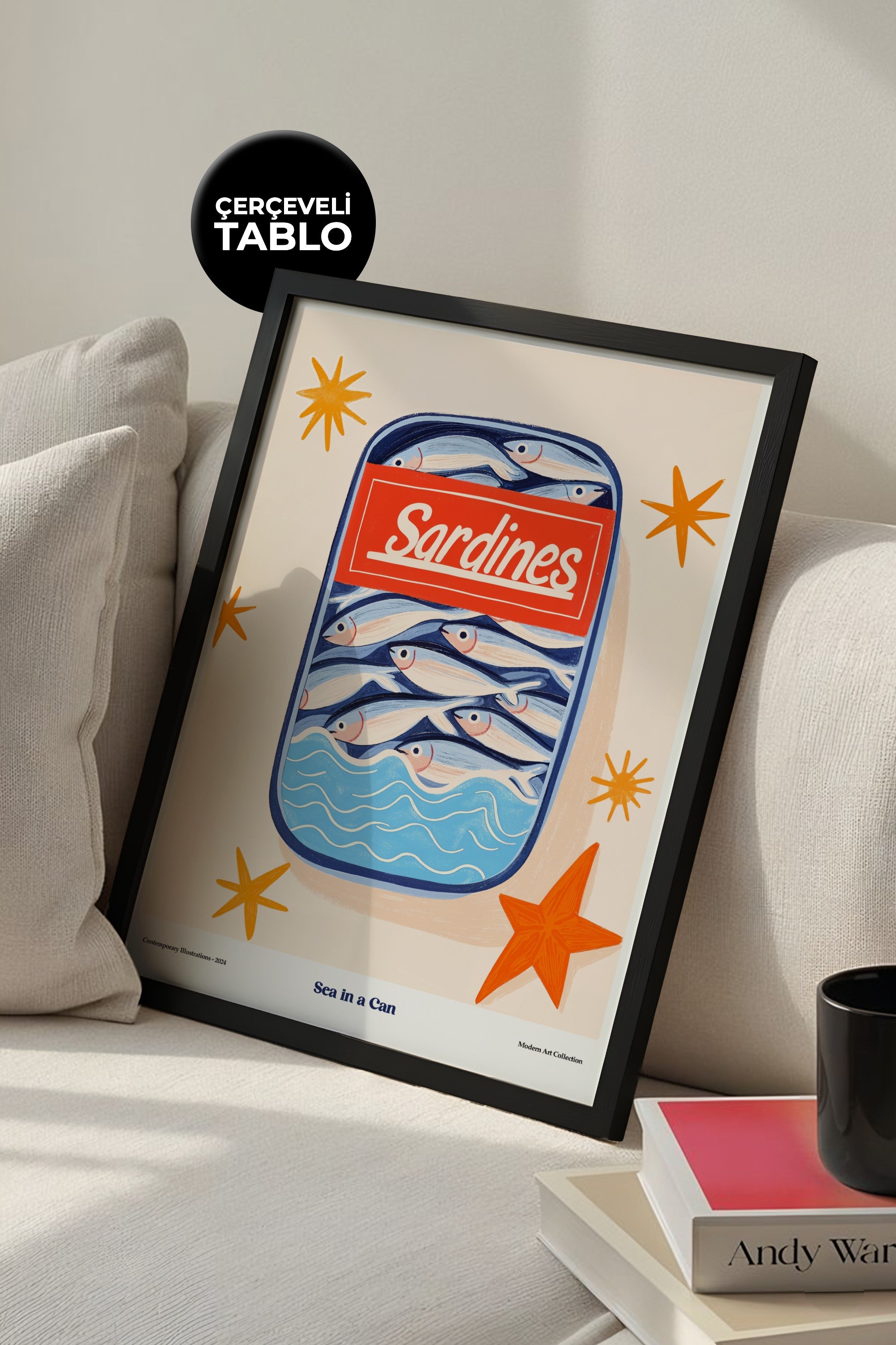 Sardines Sea In a Can Çerçeveli Tasarım Tablo Dolce Vita Koleksiyonu